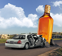 Choque botella alcohol